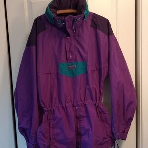 Columbia Vintage 90's Pullover Shell Jacket Anorak Radial Sleeve Purple Size M